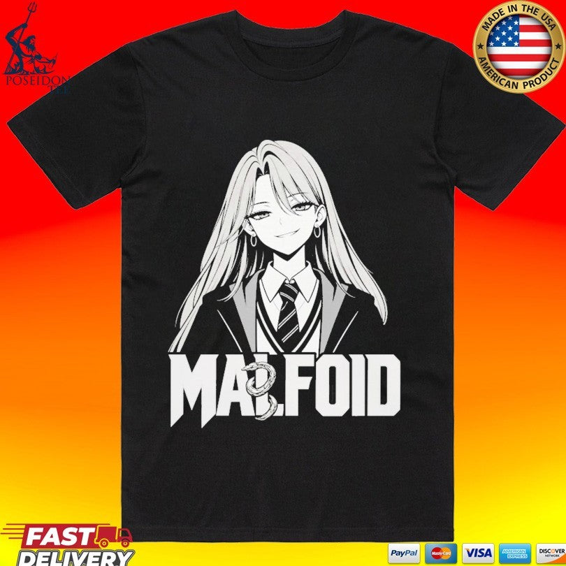 Malfroid Monochrome Manga Girl Chain Logo Shirt