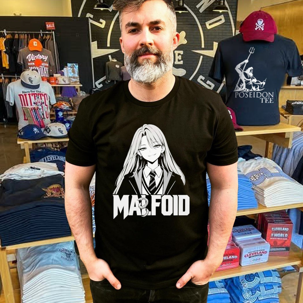 Malfroid Monochrome Manga Girl Chain Logo Shirt