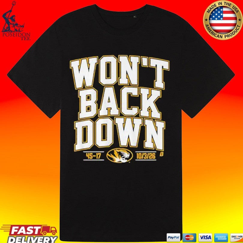 Missouri Football Won’t Back Down Shirt