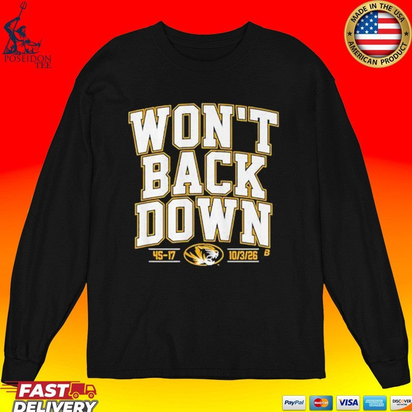 Missouri Football Won’t Back Down Shirt