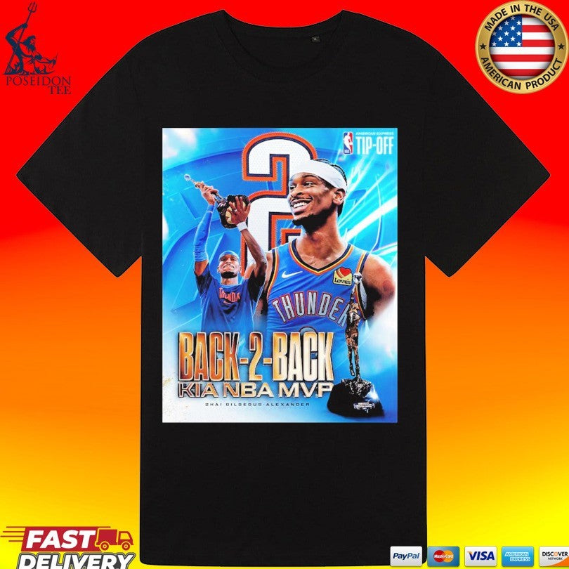 Shai Gilgeous Alexander 2026 Back 2 Back Kia Nba Mvp Shirt