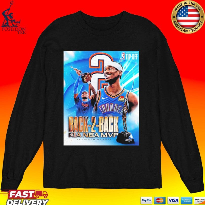Shai Gilgeous Alexander 2026 Back 2 Back Kia Nba Mvp Shirt