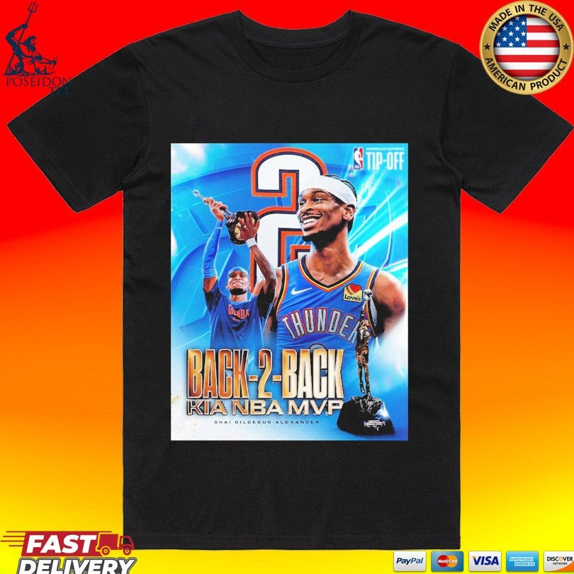 Shai Gilgeous Alexander 2026 Back 2 Back Kia Nba Mvp Shirt