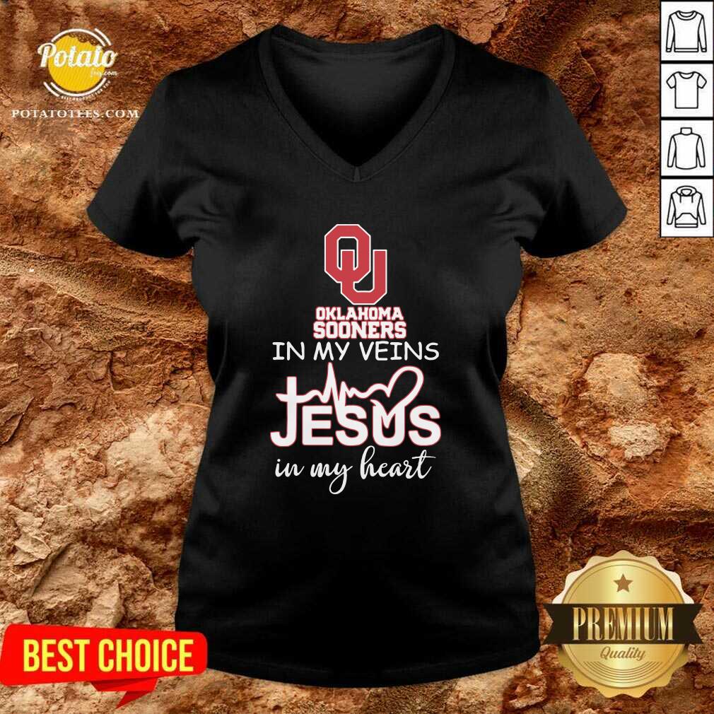 Original Oklahoma Sooners In My Veins Jesus In My Heart Shirt