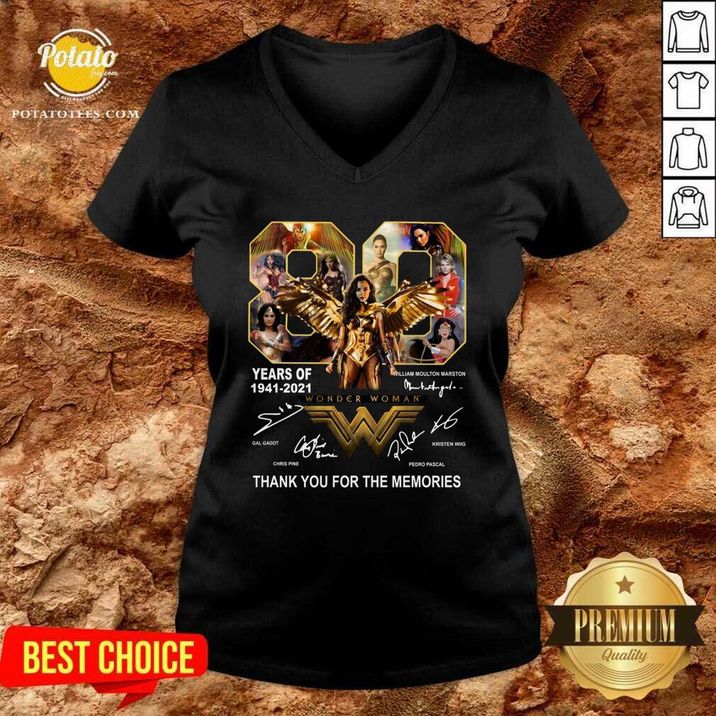 Perfect 80 Years Of Wonder Woman Thank You For The Memories Shirt