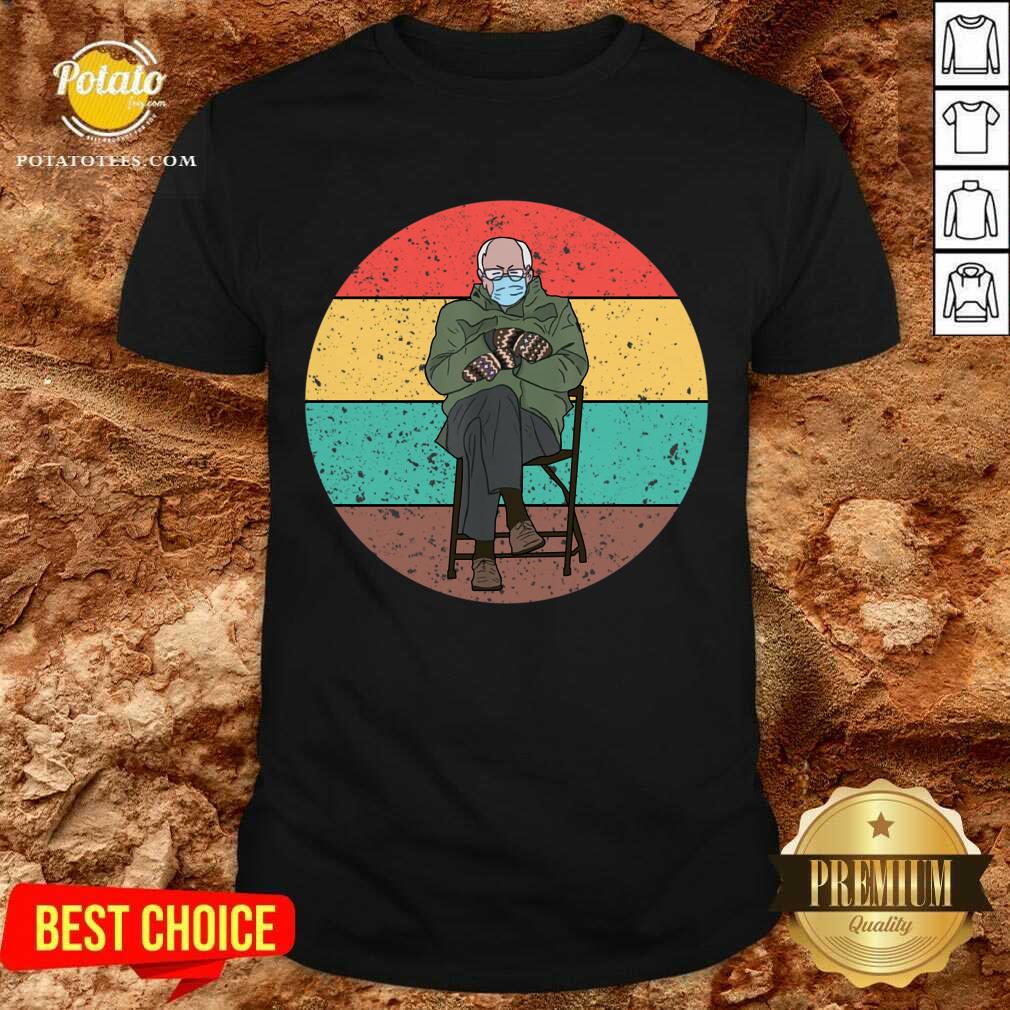 Perfect Bernie Sanders Mittens Meme Sitting Wearing Mask Vintage Essential Shirt