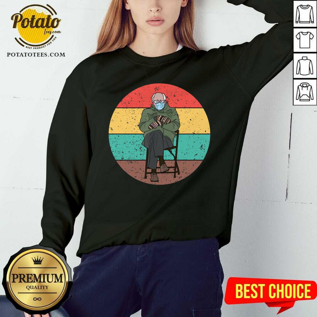 Perfect Bernie Sanders Mittens Meme Sitting Wearing Mask Vintage Essential Shirt