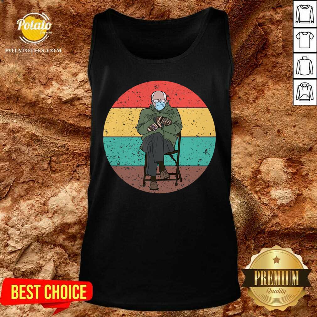 Perfect Bernie Sanders Mittens Meme Sitting Wearing Mask Vintage Essential Shirt