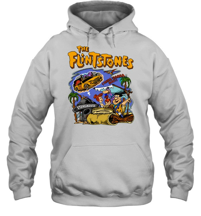 The Flintstones Cartoon Characters Driving Car Yabba Dabba Doo Stonehouse Shirt