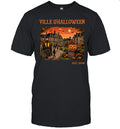 Ville D’Halloween Vintage Haunted Town Pumpkin Shirt