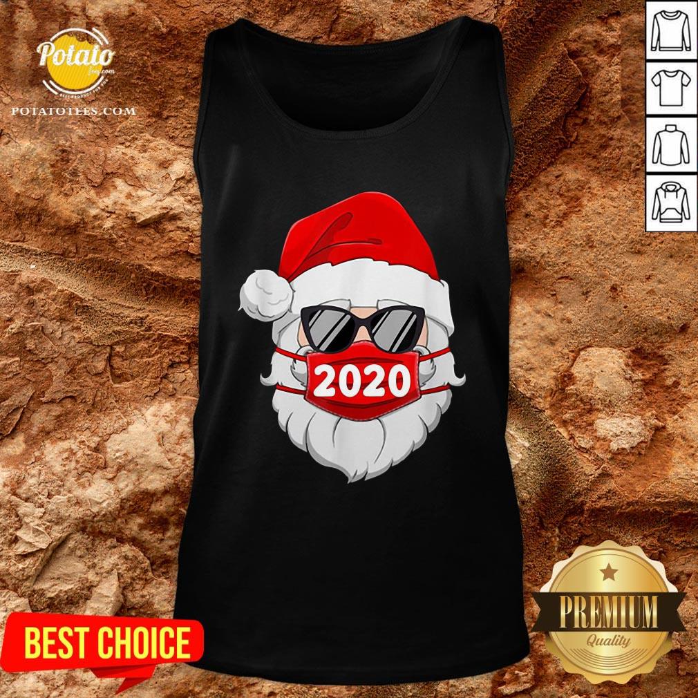 Pretty Santa With Face Mask Christmas Shirt