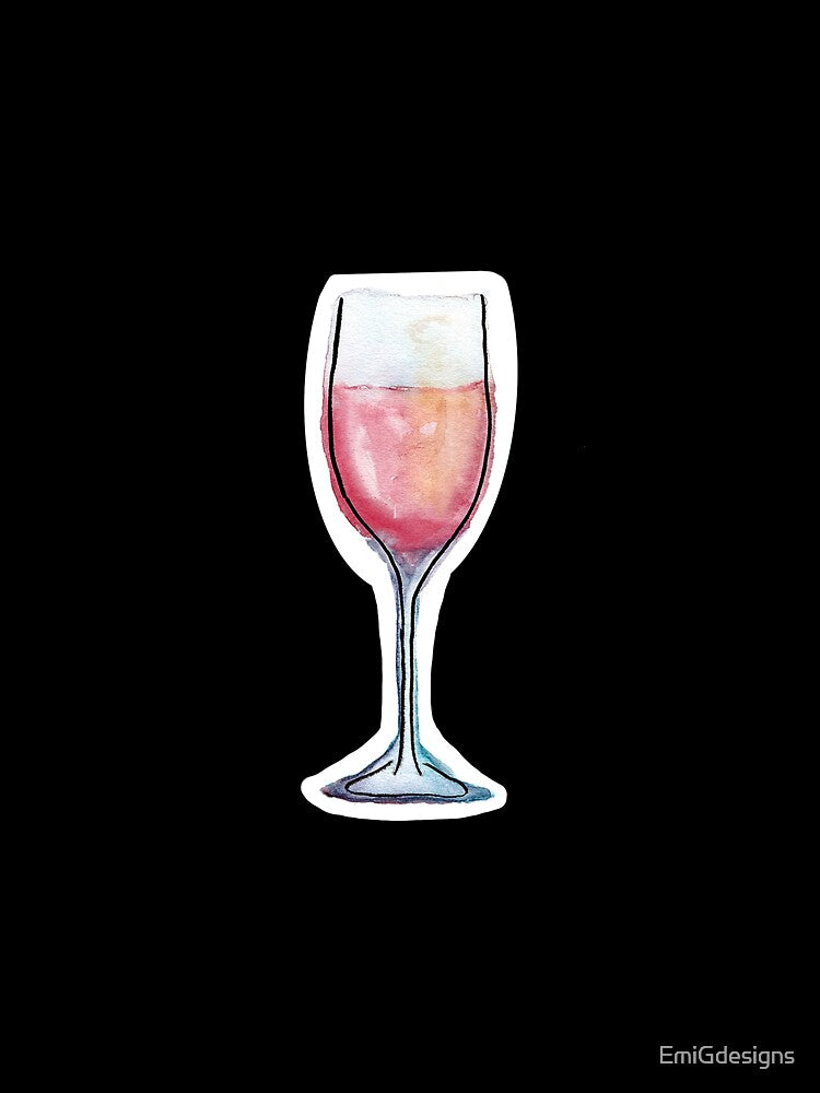 rose wine watercolor illustration by EmiGdesigns