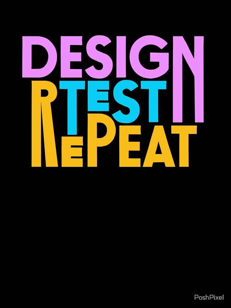 Design Test Repeat - UX Designer | Product Designer | UI Designer Stickers by PoshPixel