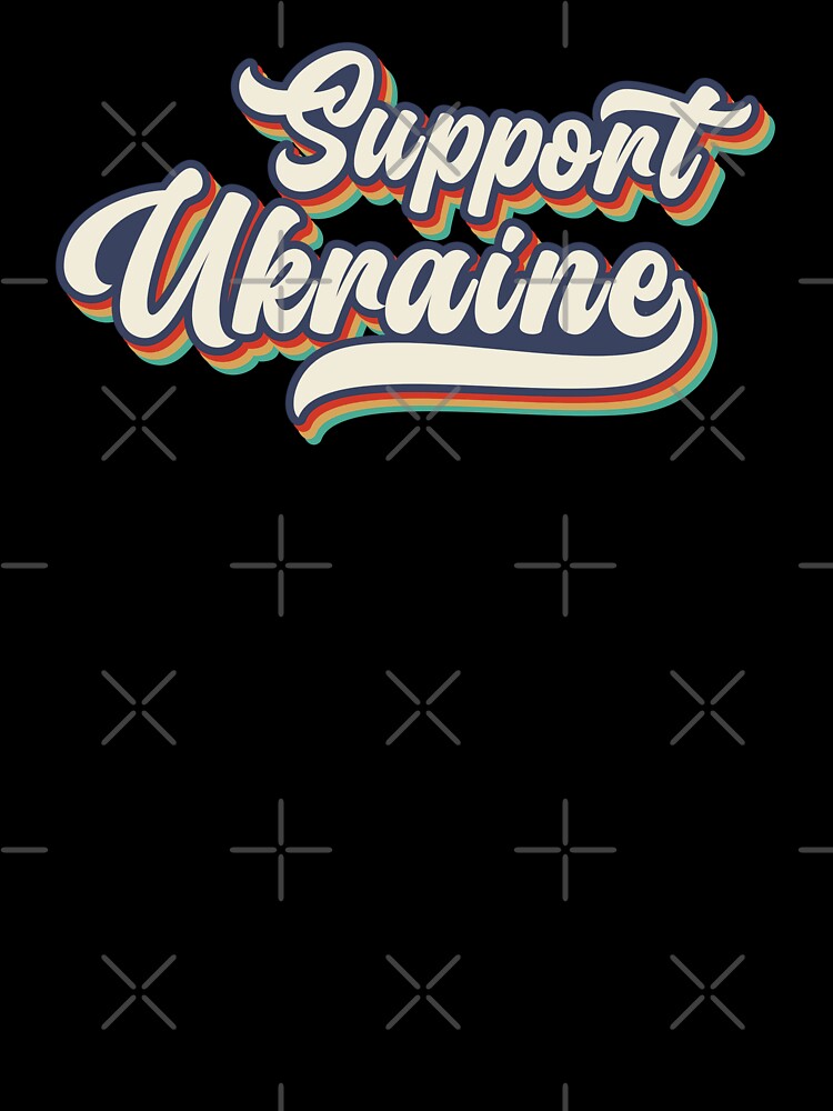 Support Ukraine Old Flat Blue Green Typography Phrase by Vasabi88