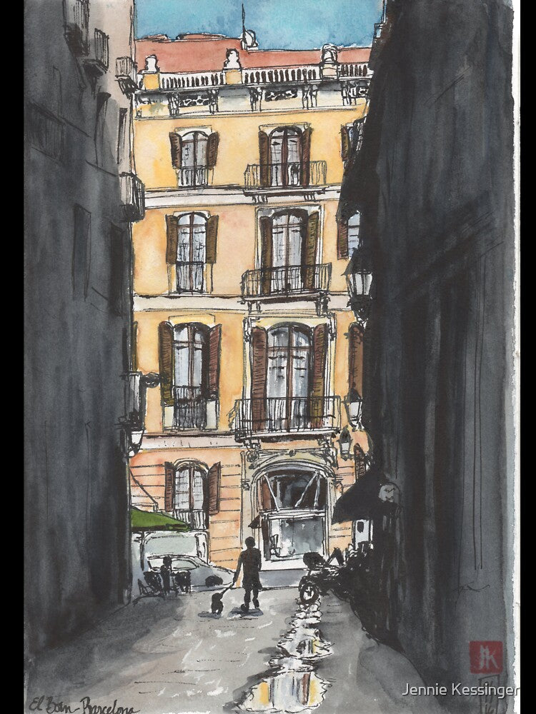 Barcelona Urban Sketch by Jennie Kessinger