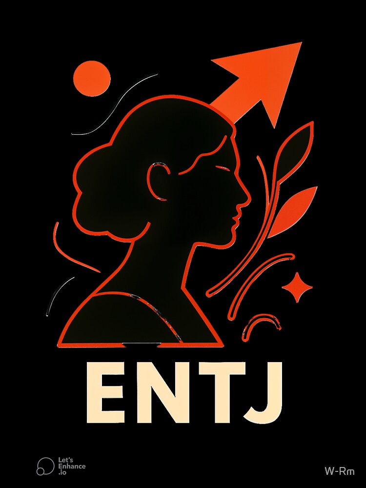 ENTJ Personality Abstract Art – MBTI Design (Center Print) by W-Rm
