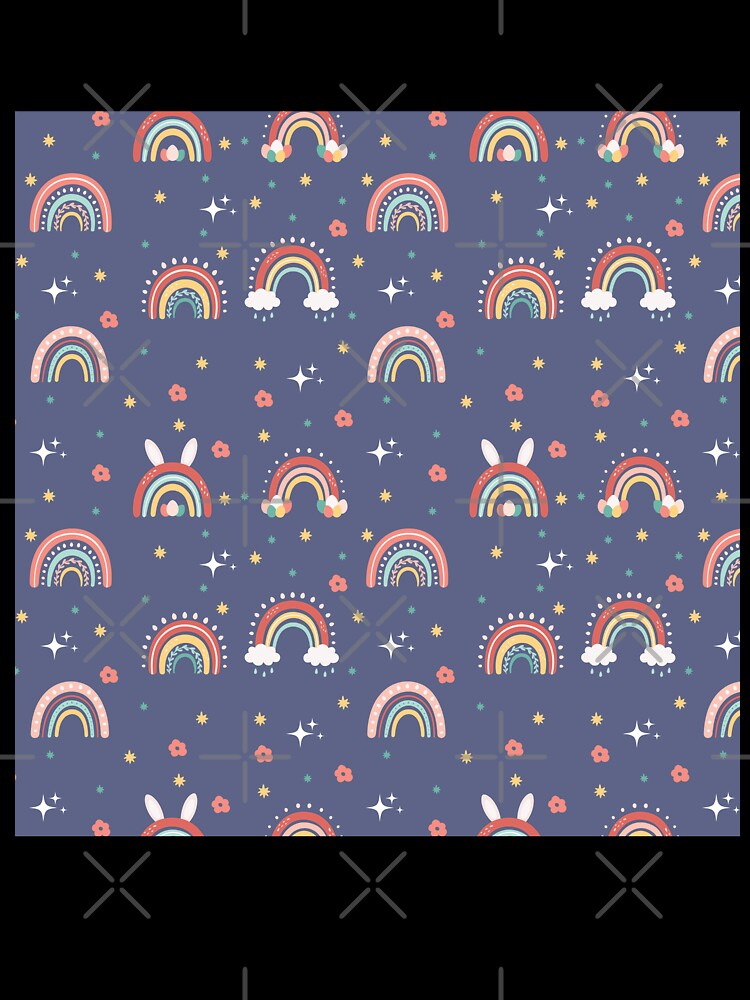 Cute Boho Rainbow Pattern with Cute Little Stars and Flowers by Throwtopia
