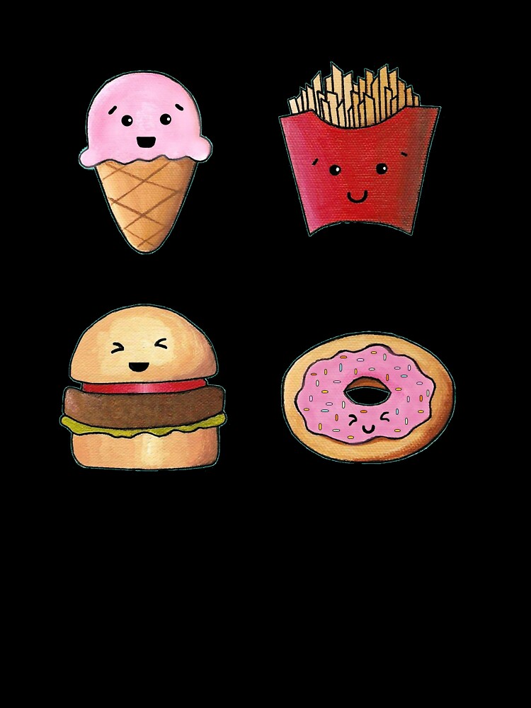 Kawaii Fast Food, Turquoise by christinaashman