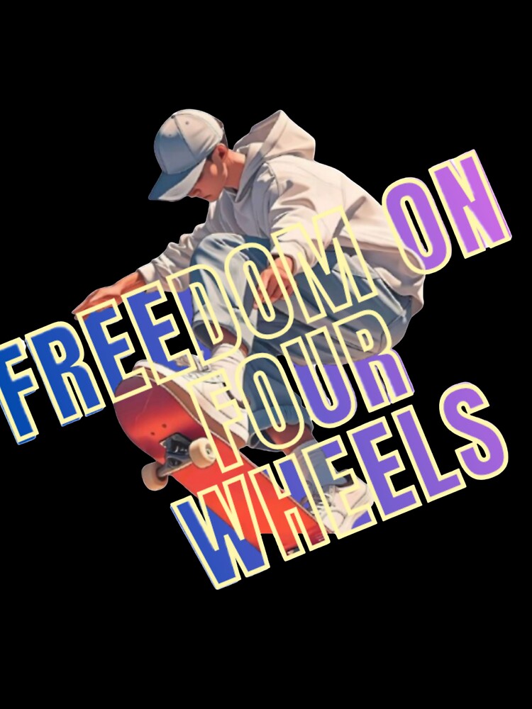 ​Freedom On Four Wheels - Cool Skater Boy Art by thazinart