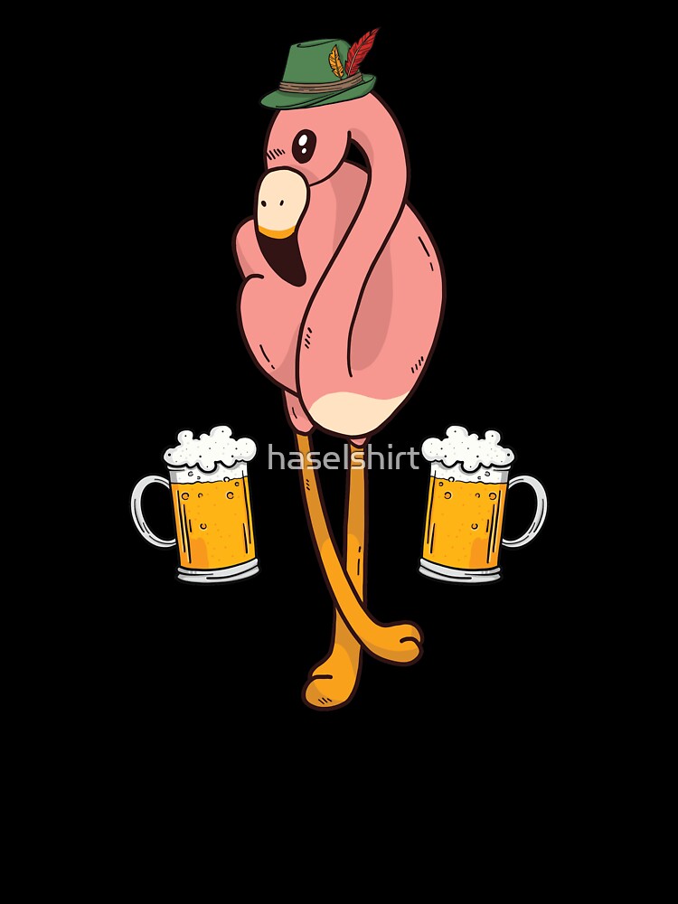 Oktoberfest Volksfest Beer Drinking Flamingo Gift by haselshirt