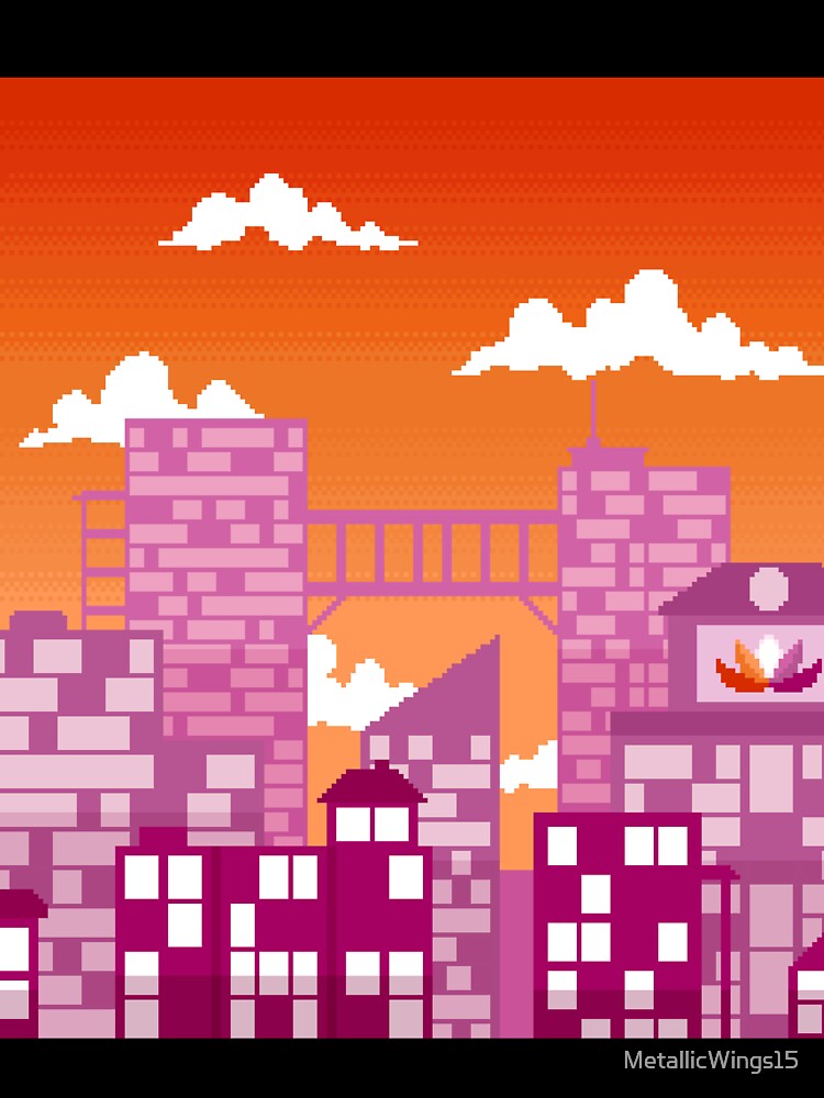 Pixel Lesbian Pride City by MetallicWings15