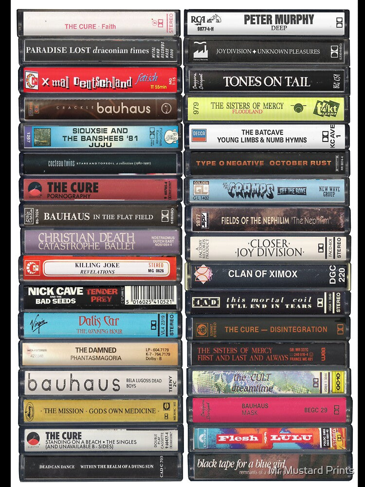Goth Music - Goth Music Cassettes - Emo Print - Art by Mr Mustard Prints