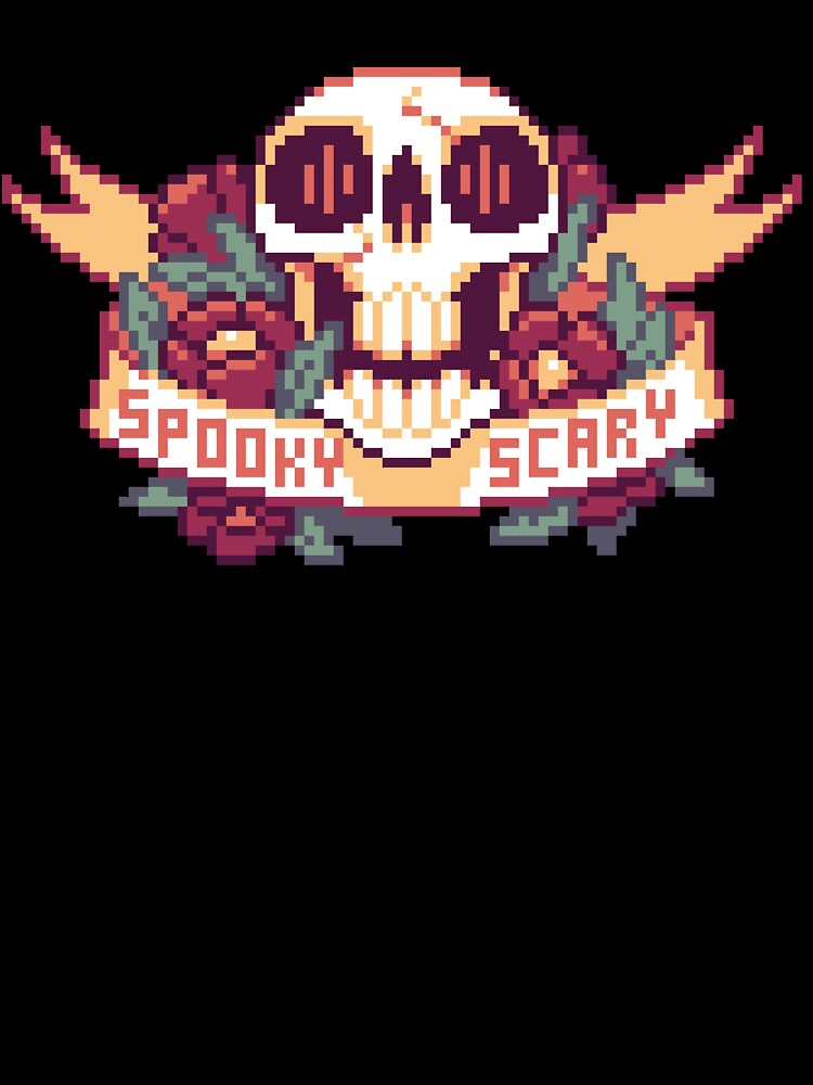 Spooky Scary Pixel Skull by etall