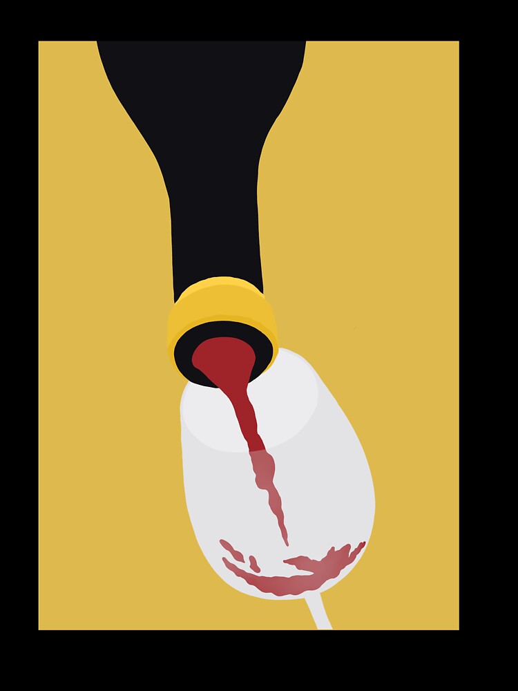Red wine pouring into glass by Natural Wine Art