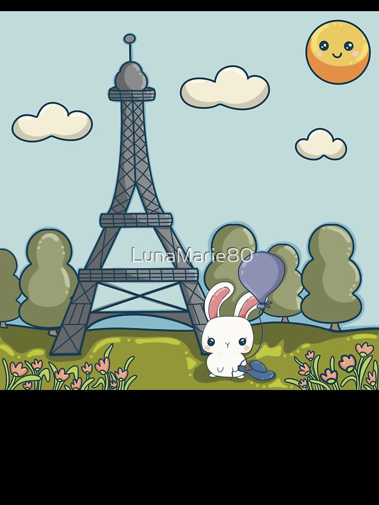 Kawaii Travel Bunny In Paris by LunaMarie80