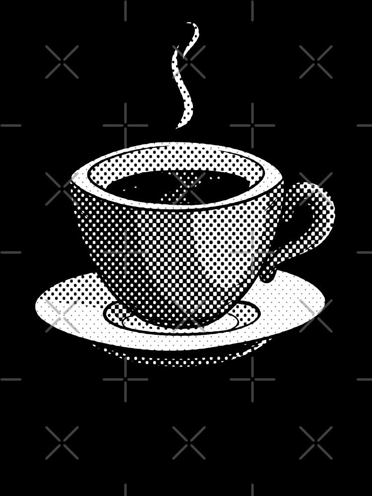 COFFEE MUG IN BLACK AND WHITE DOTTED DESIGN by infinitearte