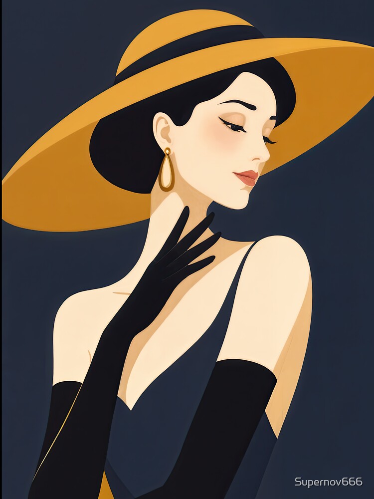 Golden Elegance in Vintage Fashion by ForeverPrintsOK