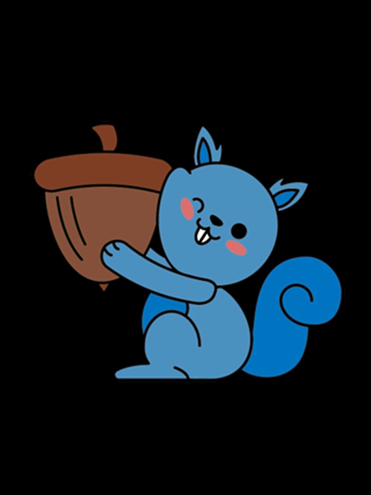Cute Animal Squirrel With Acorn In Blue by SoireeCustom