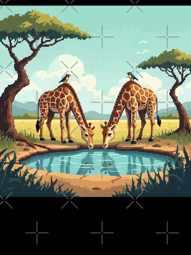Pixel Giraffes at the Waterhole by NaturePixel