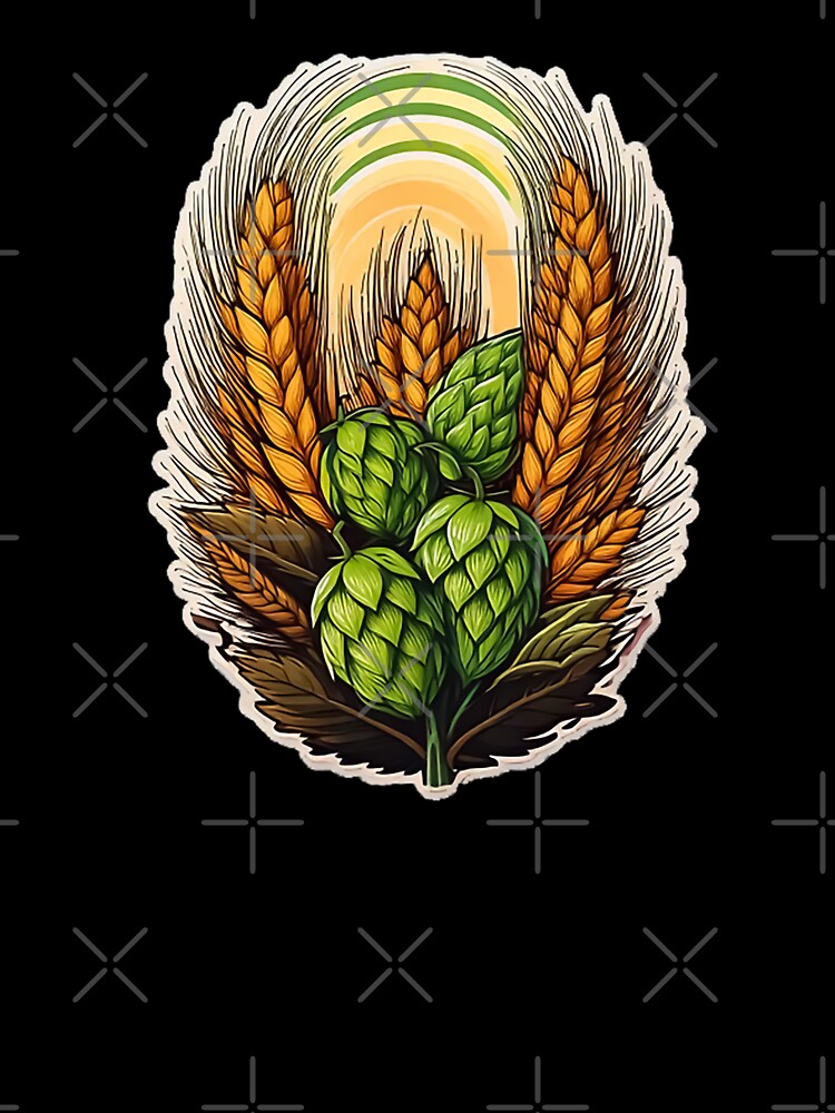 Beer Brewing - Hops Wheat barley - Home Brew by CattlettArt