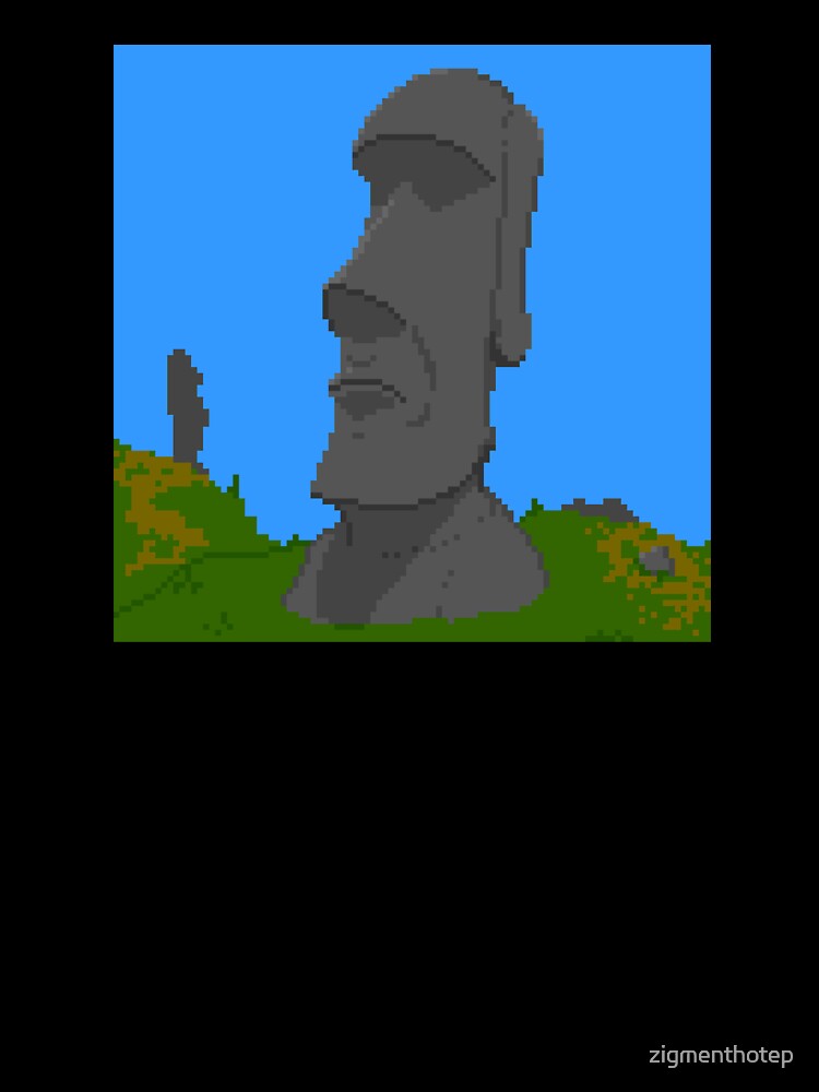 Pixel Moai by zigmenthotep