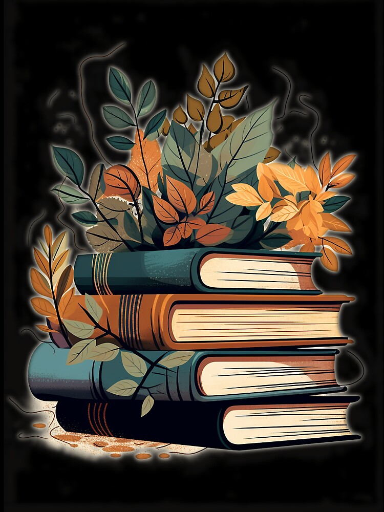 Cute Aesthetic Books with leaves by bolukconset