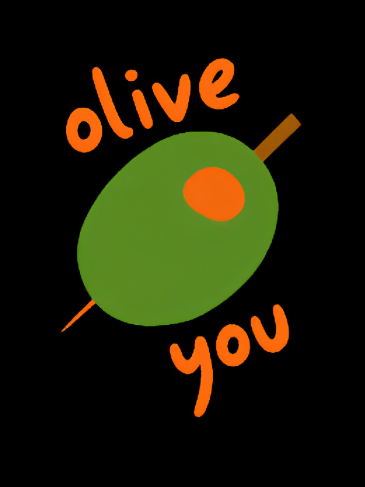 Kawaii Olive You — Cute Funny Food Pun Illustration | Green Olive Heart Lov by Colorful-Garden
