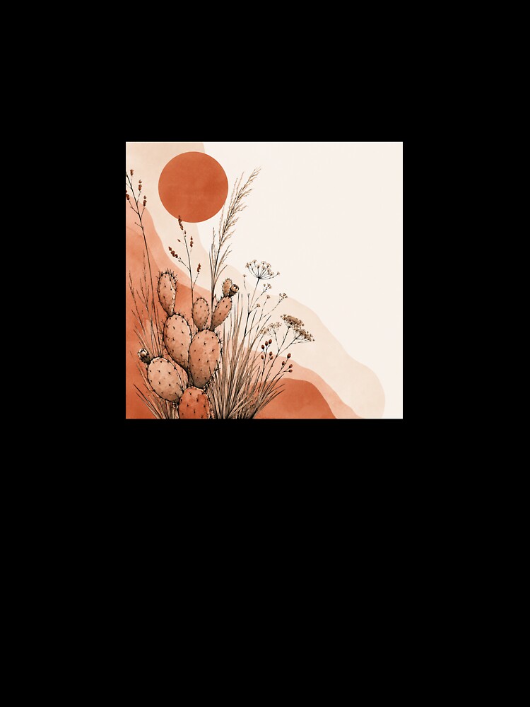 Minimalist Desert Boho Terracotta Grass Print by AlexGreaney