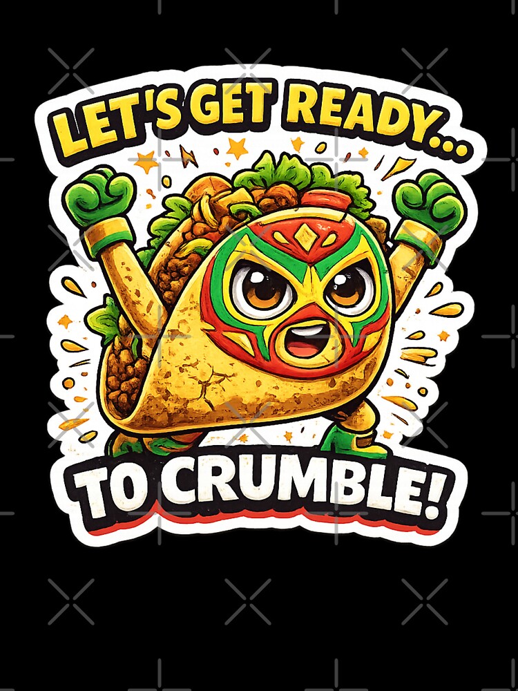 Nacho Libre Taco Funny Wrestling Taco Cartoon T-Shirt Design by Kevin Shearer