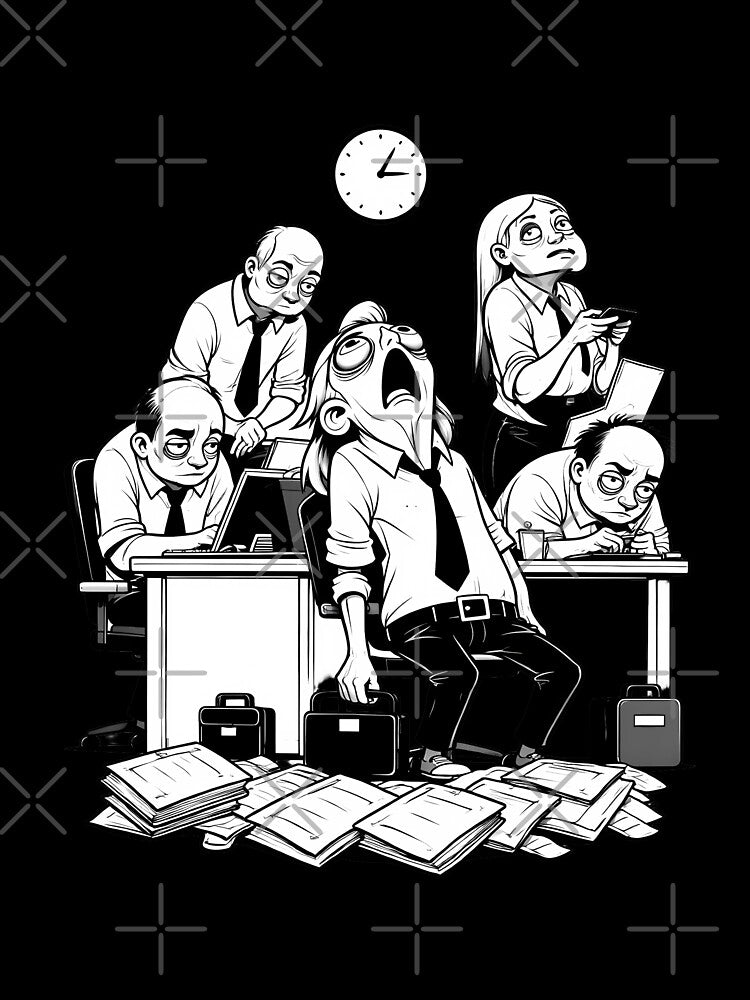 The Corporate Grind - Office Burnout Illustration by NUTMA Design