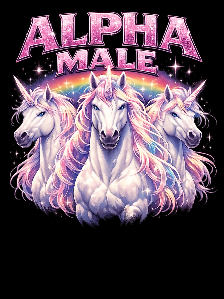 Alpha Male Unicorn Meme Shirt by Benjamstudio