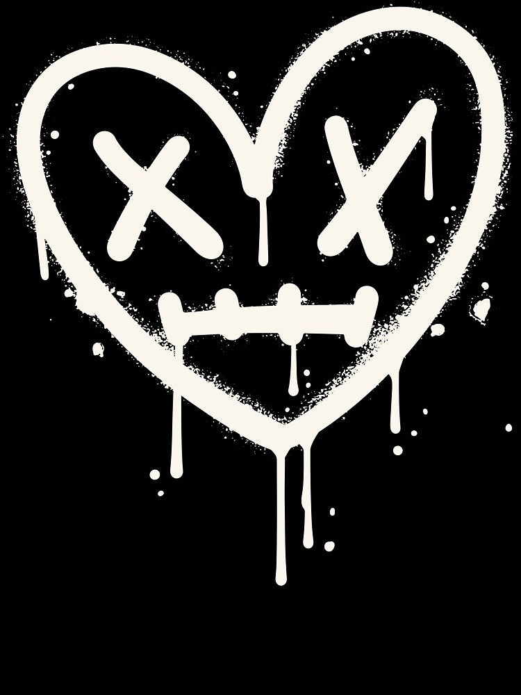 Grunge Dead Heart- White by MizMartini