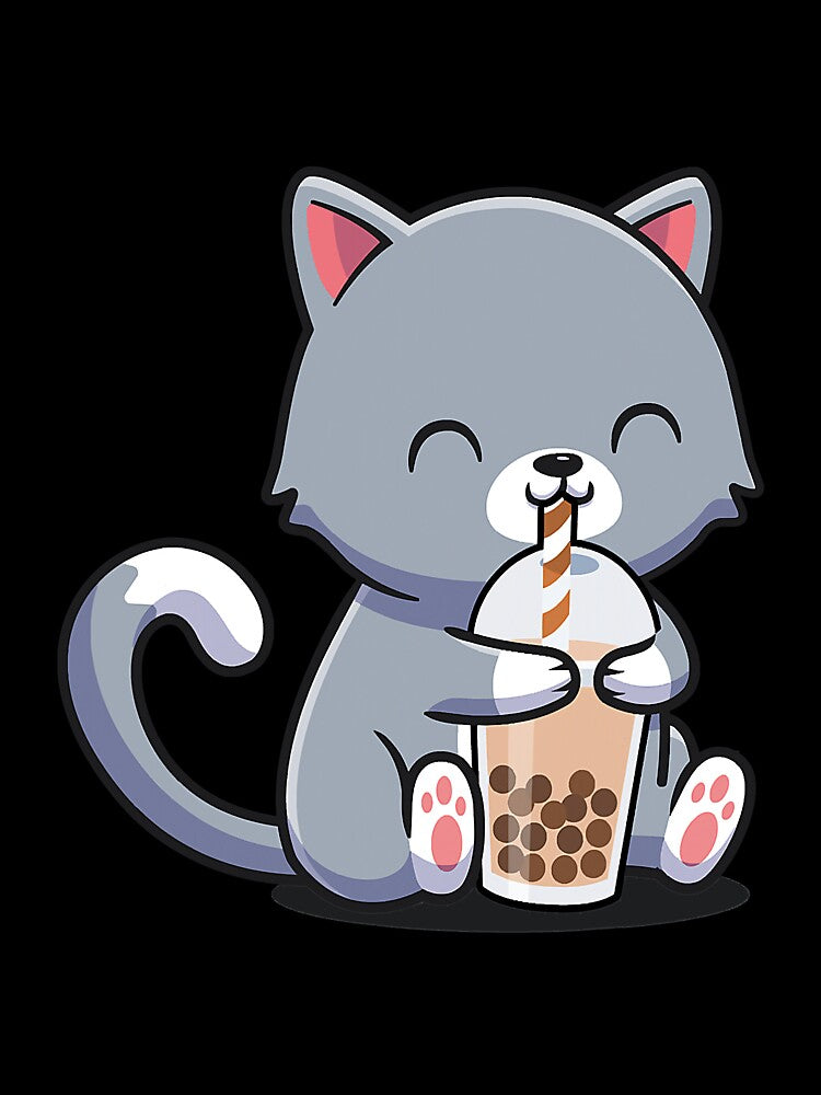 Cat Boba Tea Funny Kitten Feline by reyeskhan79
