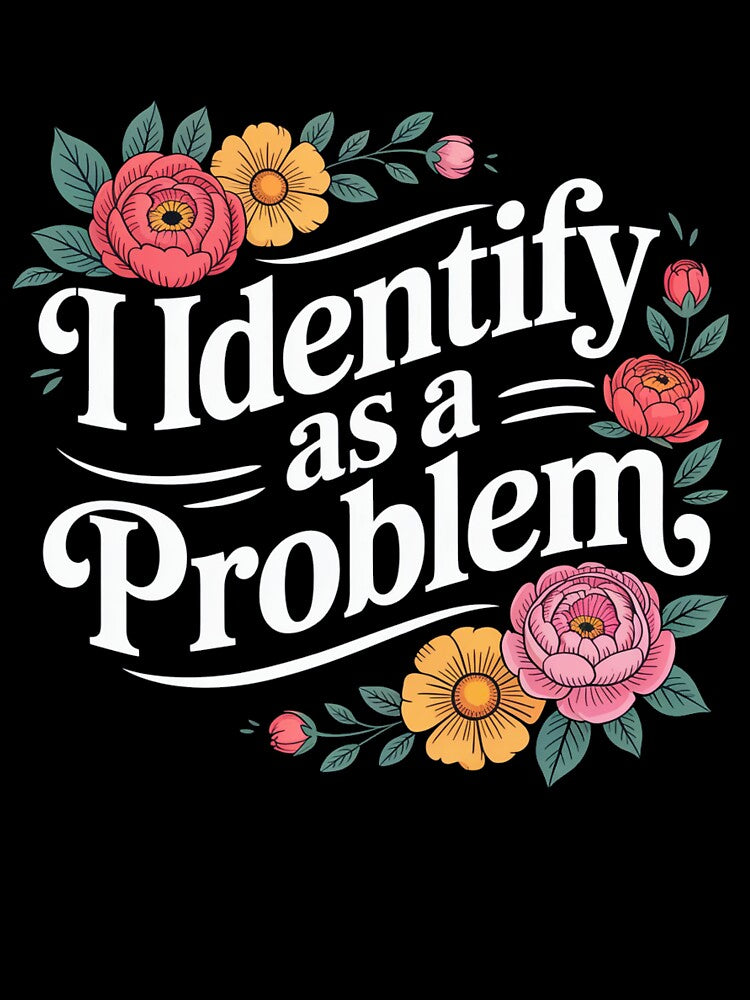 I Identify As A Problem Funny Sarcastic Quote by Printvibz1