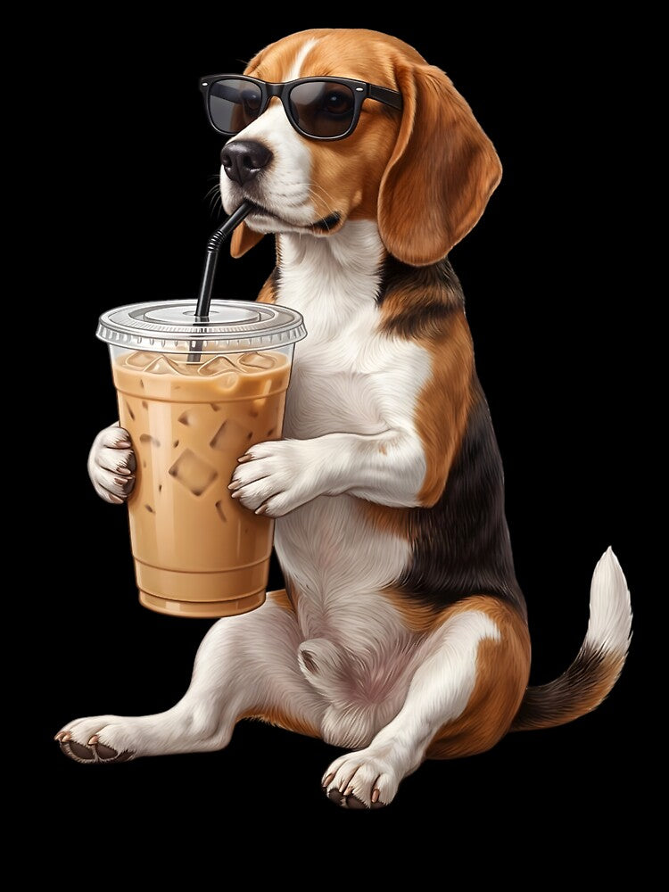 Funny Beagle Drinking Iced Coffee Meme Dog Lover by TerryConnells