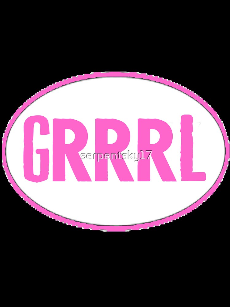 Grrrl Oval Sticker Type by SerpentSkyArts