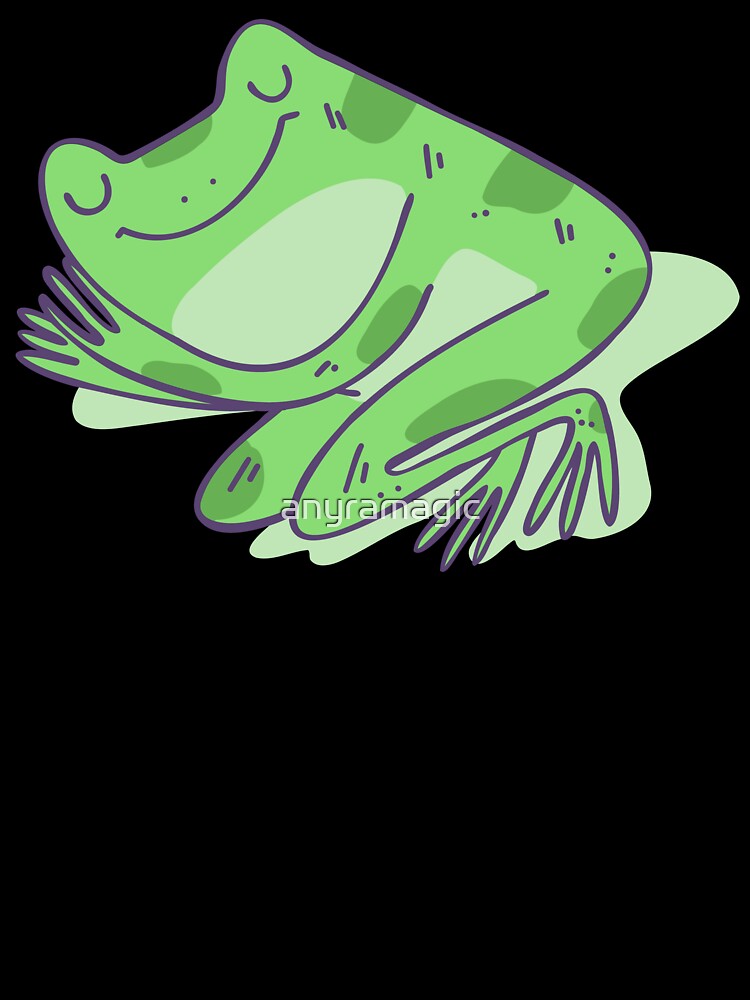 Sleepy Frog – Cute Sleeping Frog Sticker, Cozy Animal Illustration by anyramagic