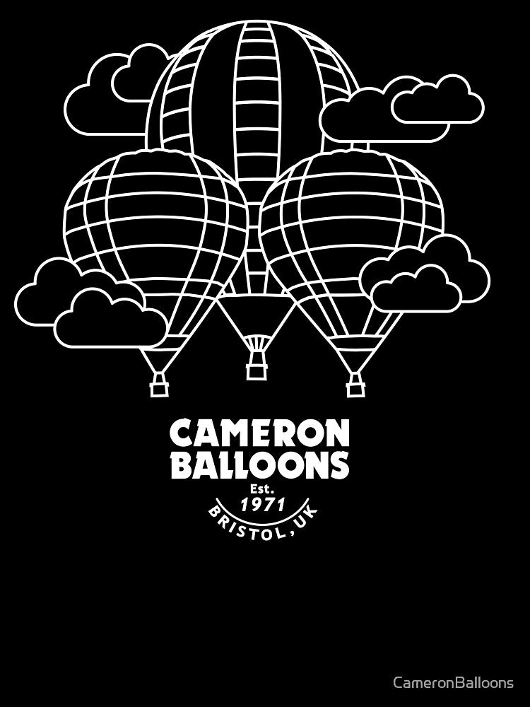 Line Art Trio of Hot Air Balloons - White by CameronBalloons