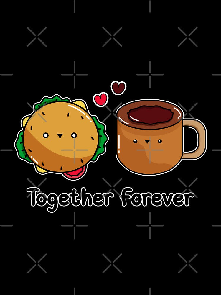 Burger And Coffee Together Friends Lover Who Loves Food And Kawaii by spaceopy