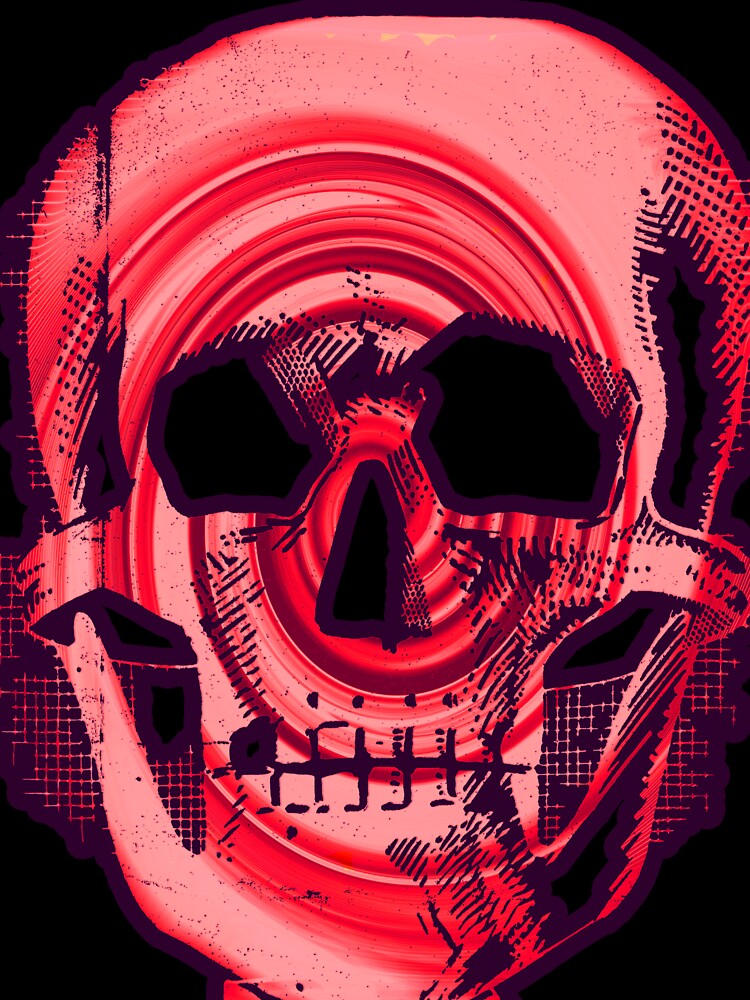 Skull with color twirl by Punkpaws